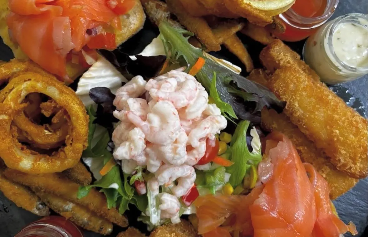 A seafood platter served at Tanskeys
